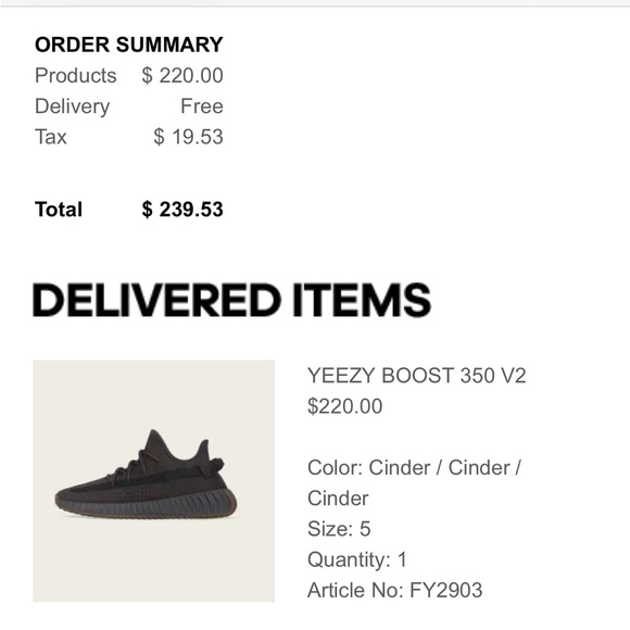 Authentic Yeezy Boost 350 V2 in Cinder.  Big Kids Size 5 or Women’s FY2903 - Picture 2 of 8